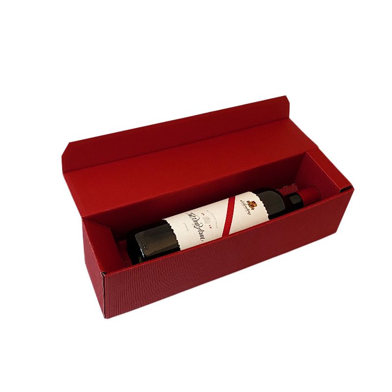 Zubuchbar: Geschenkverpackung – Bordeauxroter Weinkarton für 1 Flasche